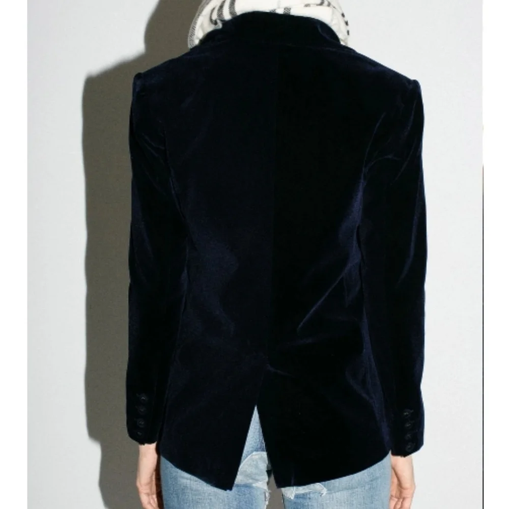 NWT Rollas Marmont Velveteen Blazer In Navy